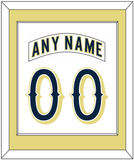 Notre Dame Hockey Nameplate & Number (Back) Combined - Home White - Single Mat 2