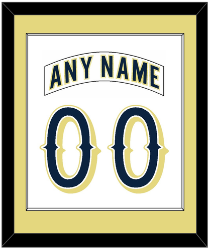 Notre Dame Hockey Nameplate & Number (Back) Combined - Home White - Essential Tier 2