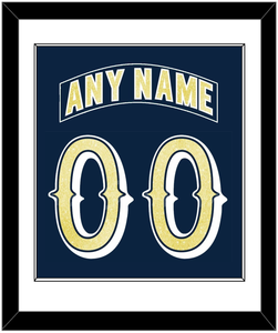 Notre Dame Hockey Nameplate & Number (Back) Combined - Road Blue - Single Mat 1