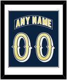 Notre Dame Hockey Nameplate & Number (Back) Combined - Road Blue - Single Mat 1