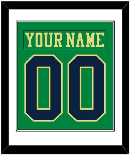 Notre Dame Hockey Nameplate & Number (Back) Combined - Alternate Green (2015) - Essential Tier 1