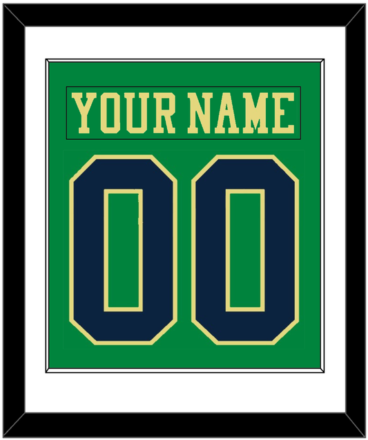 Notre Dame Hockey Nameplate & Number (Back) Combined - Alternate Green (2015) - Essential Tier 1
