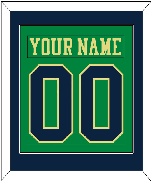 Notre Dame Hockey Nameplate & Number (Back) Combined - Alternate Green (2015) - Essential Tier 2