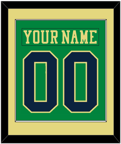 Notre Dame Hockey Nameplate & Number (Back) Combined - Alternate Green (2015) - Essential Tier 3