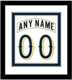 Notre Dame Hockey Nameplate & Number (Back) Combined - Home White - Double Mat 1