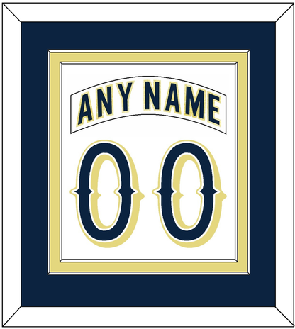 Notre Dame Hockey Nameplate & Number (Back) Combined - Home White - Signature Tier 2