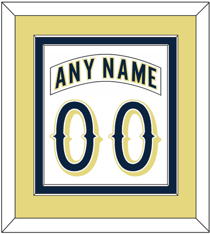 Notre Dame Hockey Nameplate & Number (Back) Combined - Home White - Signature Tier 3