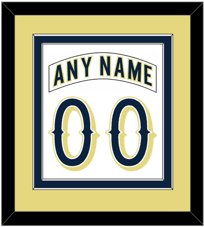 Notre Dame Hockey Nameplate & Number (Back) Combined - Home White - Signature Tier 3
