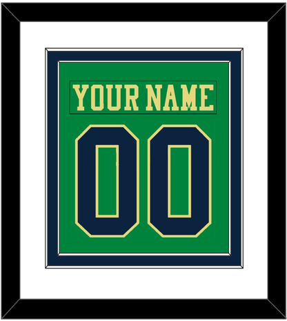 Notre Dame Hockey Nameplate & Number (Back) Combined - Alternate Green (2015) - Signature Tier 1