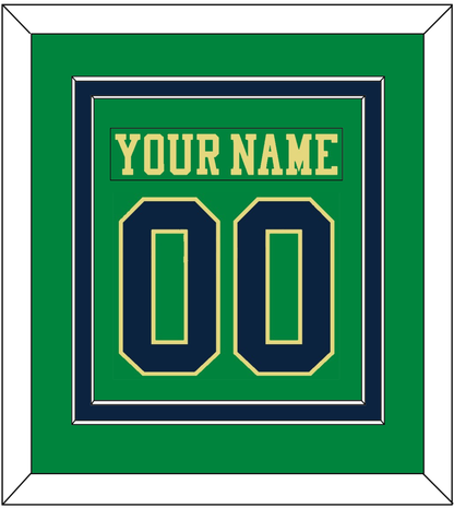 Notre Dame Hockey Nameplate & Number (Back) Combined - Alternate Green (2015) - Signature Tier 3