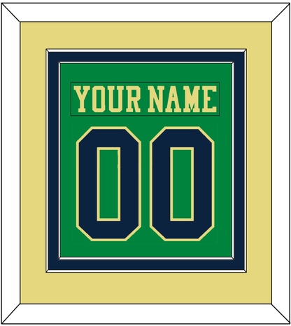 Notre Dame Hockey Nameplate & Number (Back) Combined - Alternate Green (2015) - Signature Tier 5