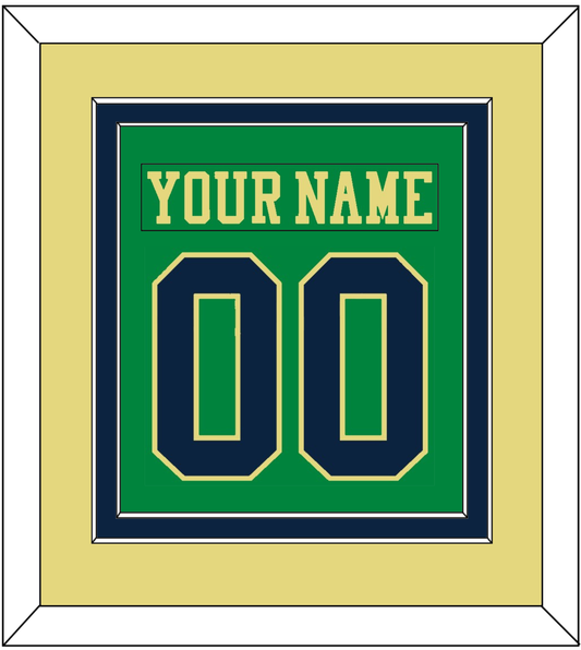 Notre Dame Hockey Nameplate & Number (Back) Combined - Alternate Green (2015) - Signature Tier 5
