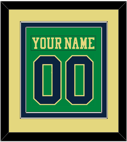 Notre Dame Hockey Nameplate & Number (Back) Combined - Alternate Green (2015) - Signature Tier 5
