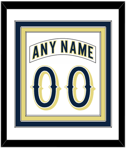 Notre Dame Hockey Nameplate & Number (Back) Combined - Home White - Premier Tier 1