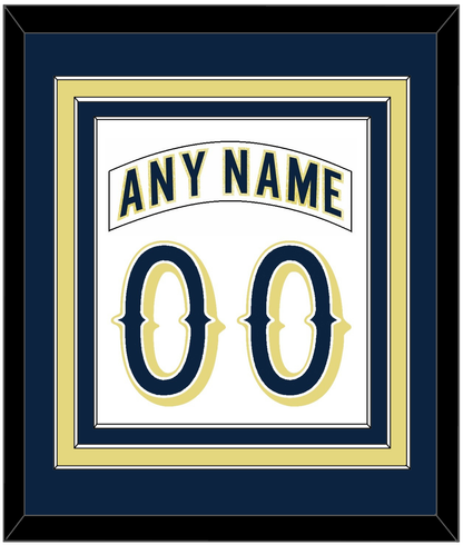 Notre Dame Hockey Nameplate & Number (Back) Combined - Home White - Premier Tier 2