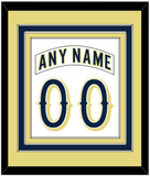 Notre Dame Hockey Nameplate & Number (Back) Combined - Home White - Triple Mat 3