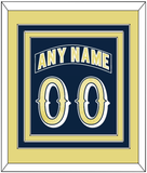 Notre Dame Hockey Nameplate & Number (Back) Combined - Road Blue - Triple Mat 3