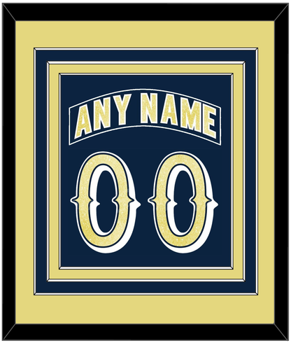 Notre Dame Hockey Nameplate & Number (Back) Combined - Road Blue - Premier Tier 3