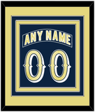 Notre Dame Hockey Nameplate & Number (Back) Combined - Road Blue - Triple Mat 3