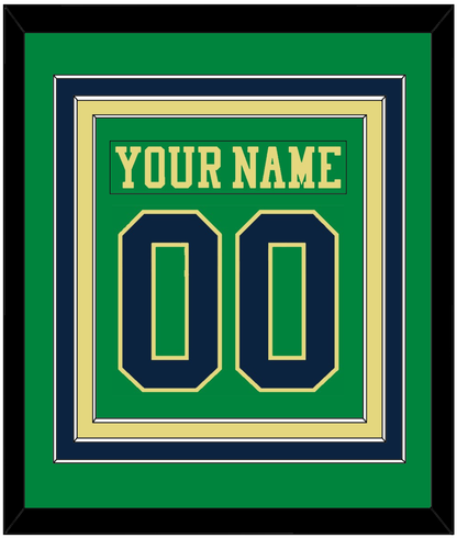 Notre Dame Hockey Nameplate & Number (Back) Combined - Alternate Green (2015) - Premier Tier 2