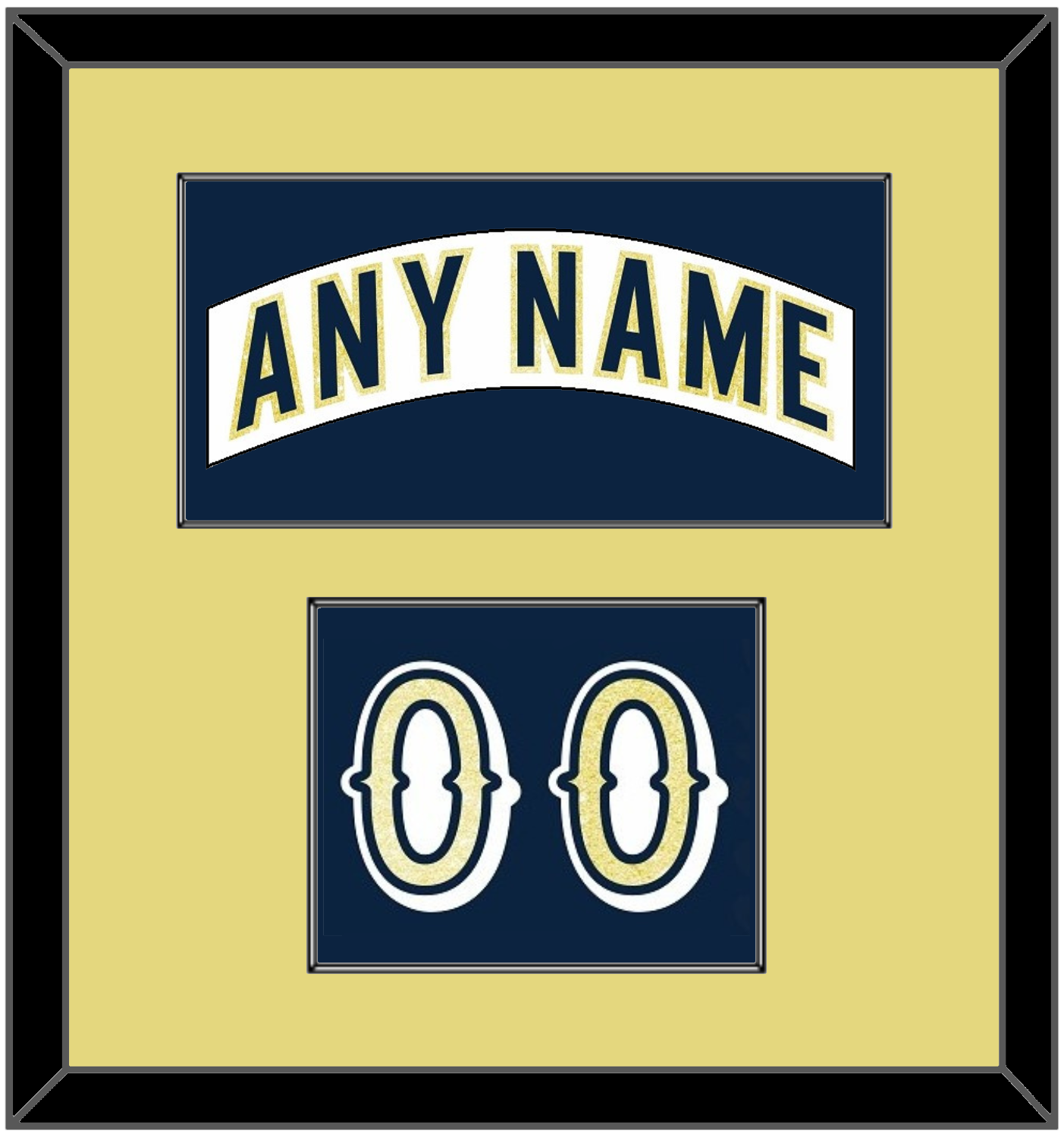 Notre Dame Hockey Nameplate & Number (Shoulder) - Home White - Essential Tier 2