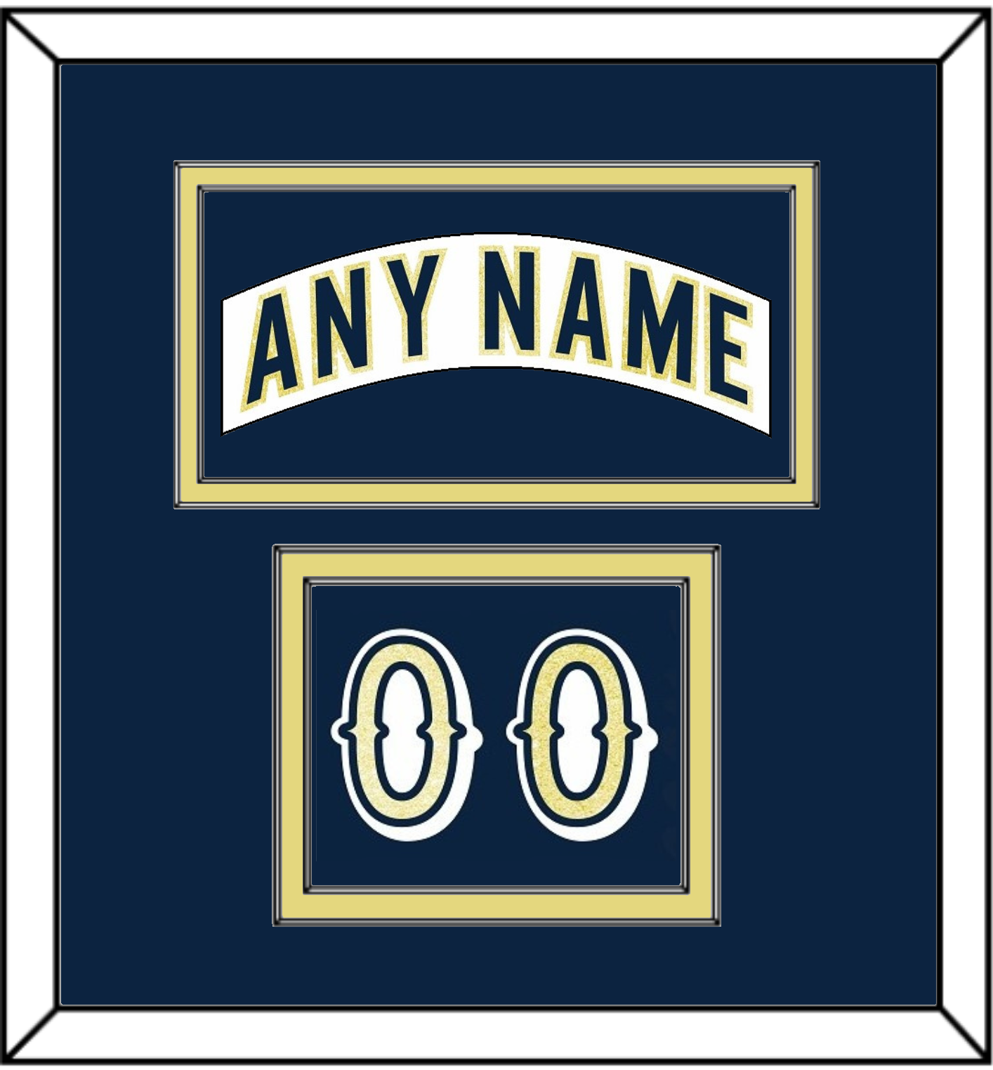 Notre Dame Hockey Nameplate & Number (Shoulder) - Home White - Signature Tier 2