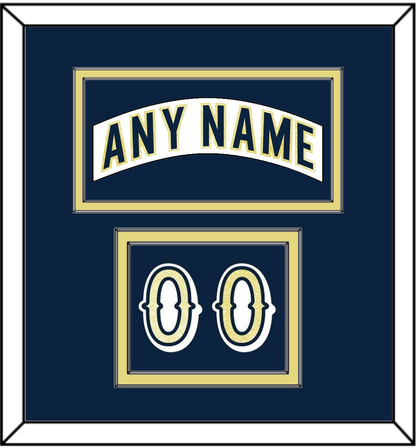 Notre Dame Hockey Nameplate & Number (Shoulder) - Home White - Signature Tier 2