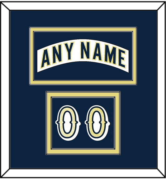 Notre Dame Hockey Nameplate & Number (Shoulder) - Home White - Signature Tier 2
