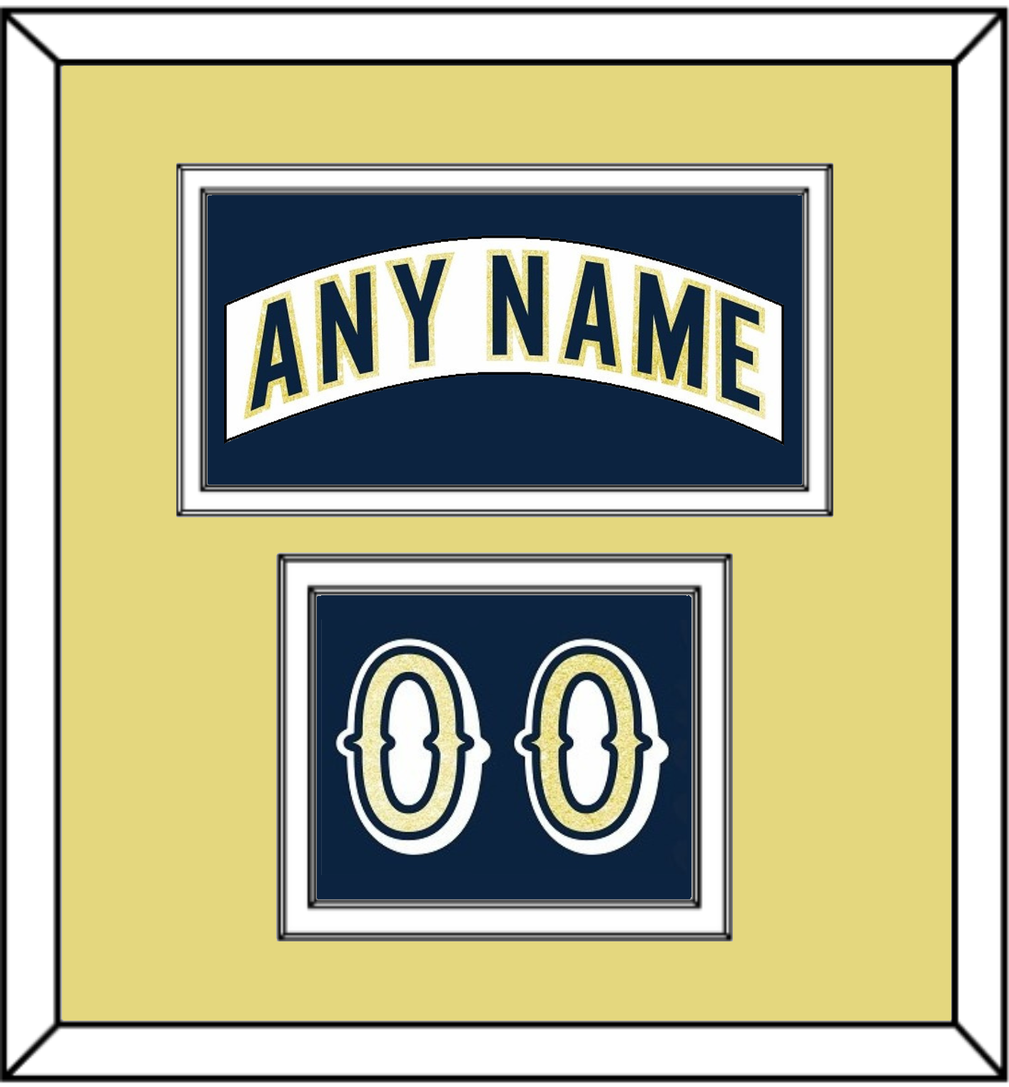 Notre Dame Hockey Nameplate & Number (Shoulder) - Home White - Signature Tier 3