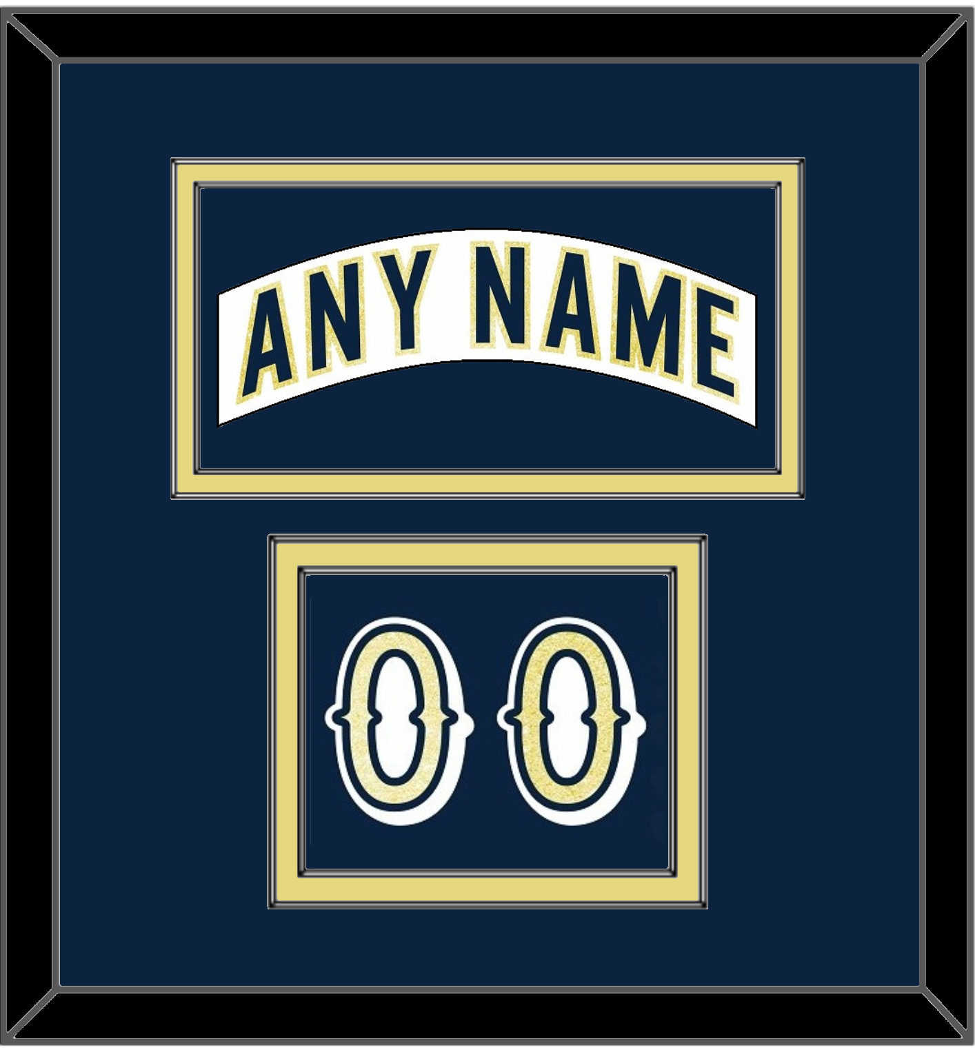 Notre Dame Hockey Nameplate & Number (Shoulder) - Home White - Signature Tier 2