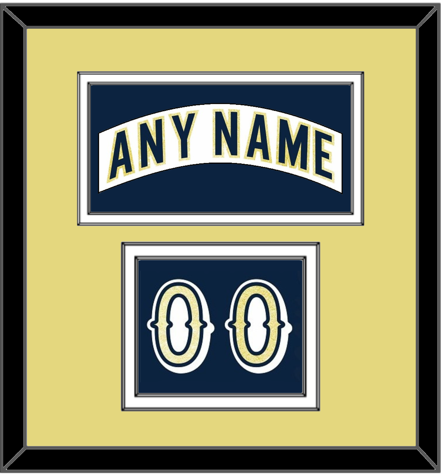 Notre Dame Hockey Nameplate & Number (Shoulder) - Home White - Signature Tier 3