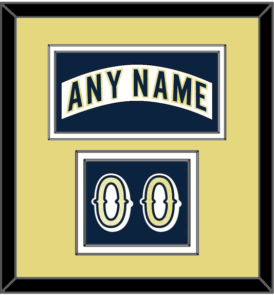Notre Dame Hockey Nameplate & Number (Shoulder) - Home White - Signature Tier 3