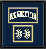 Notre Dame Hockey Nameplate & Number (Shoulder) - Home White - Double Mat 2