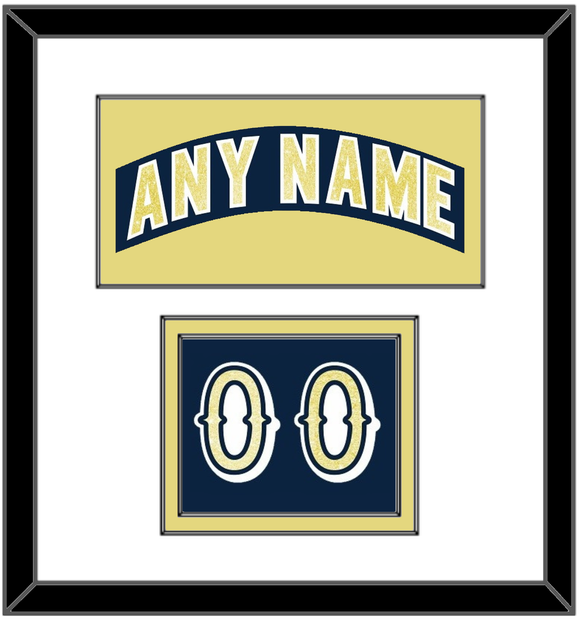 Notre Dame Hockey Nameplate & Number (Shoulder) - Road Blue - Double Mat 1