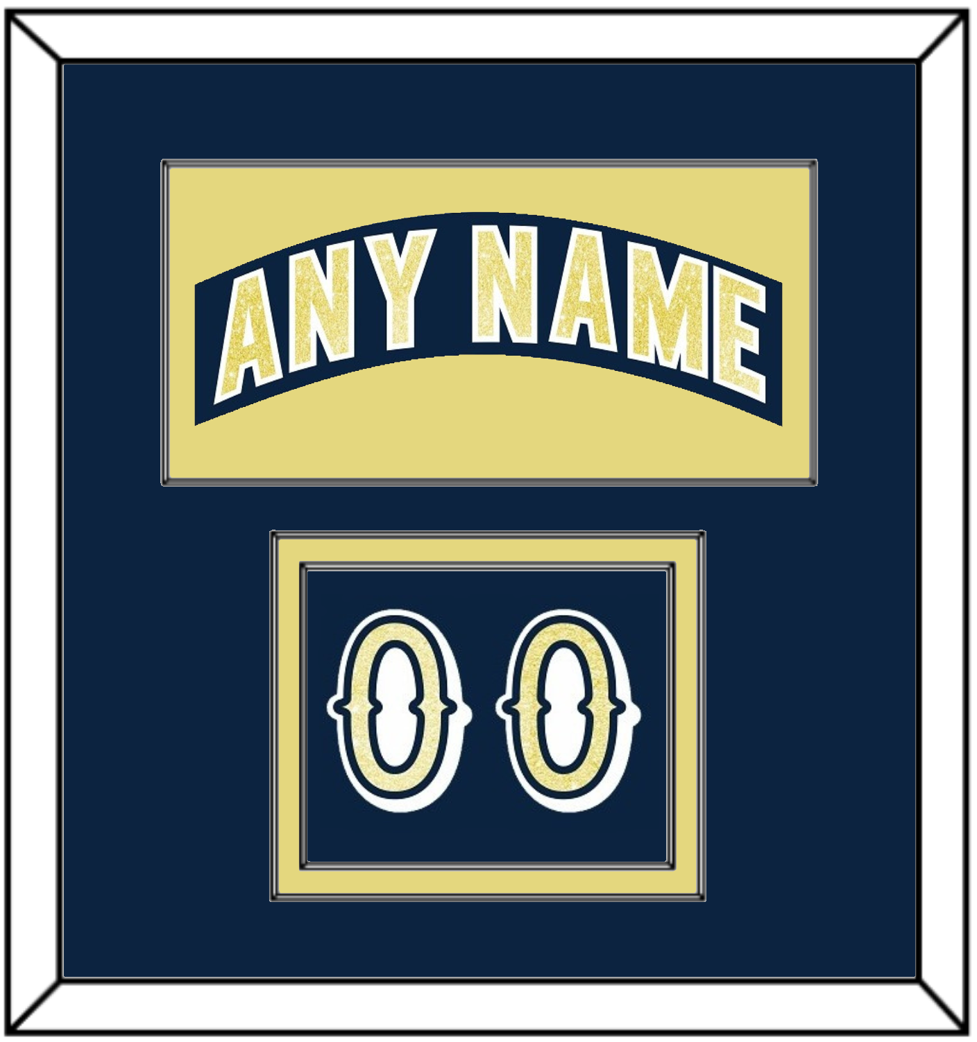 Notre Dame Hockey Nameplate & Number (Shoulder) - Road Blue - Signature Tier 2
