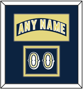 Notre Dame Hockey Nameplate & Number (Shoulder) - Road Blue - Double Mat 2