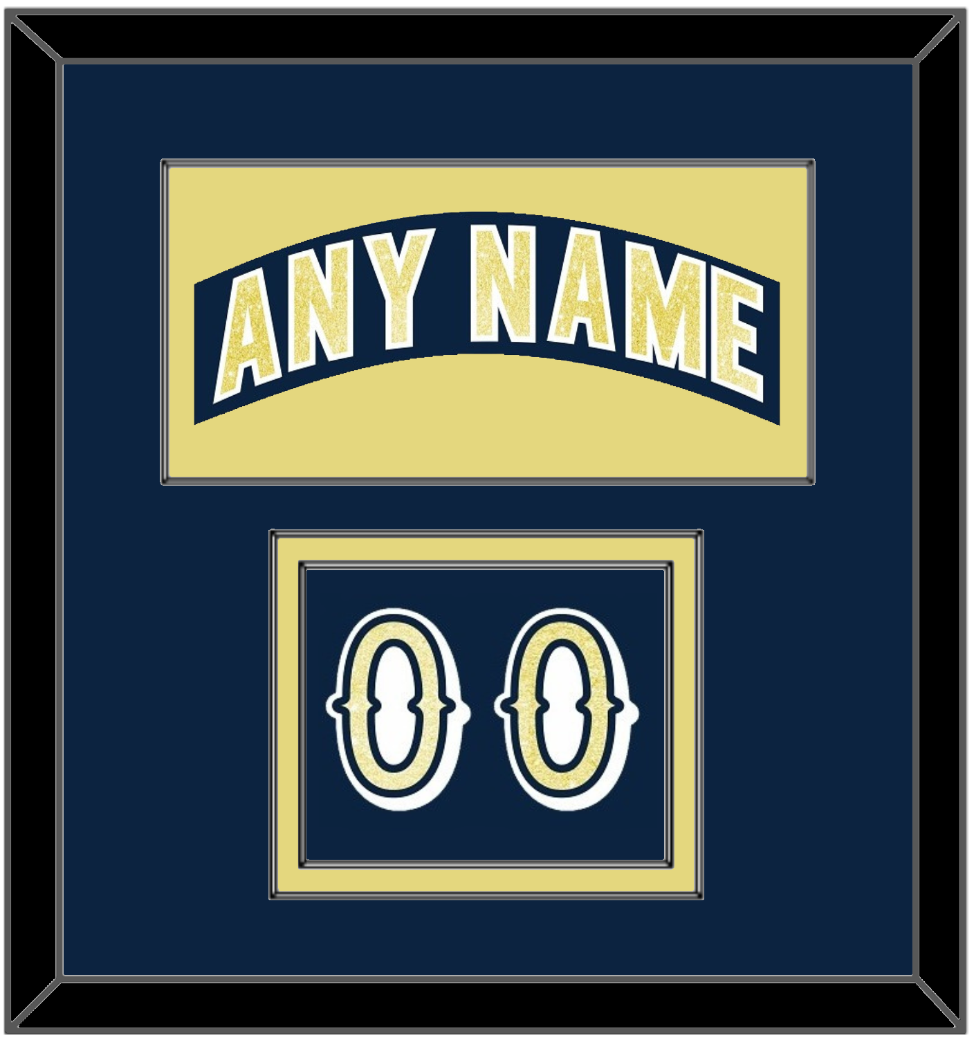 Notre Dame Hockey Nameplate & Number (Shoulder) - Road Blue - Signature Tier 2