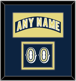 Notre Dame Hockey Nameplate & Number (Shoulder) - Road Blue - Double Mat 2