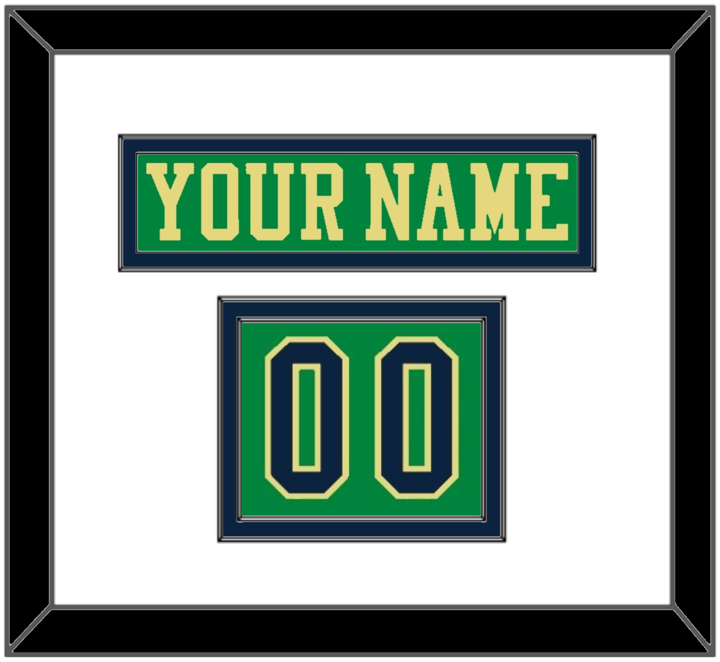 Notre Dame Hockey Nameplate & Number (Shoulder) - Alternate Green (2015) - Signature Tier 1
