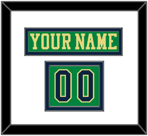 Notre Dame Hockey Nameplate & Number (Shoulder) - Alternate Green (2015) - Double Mat 1