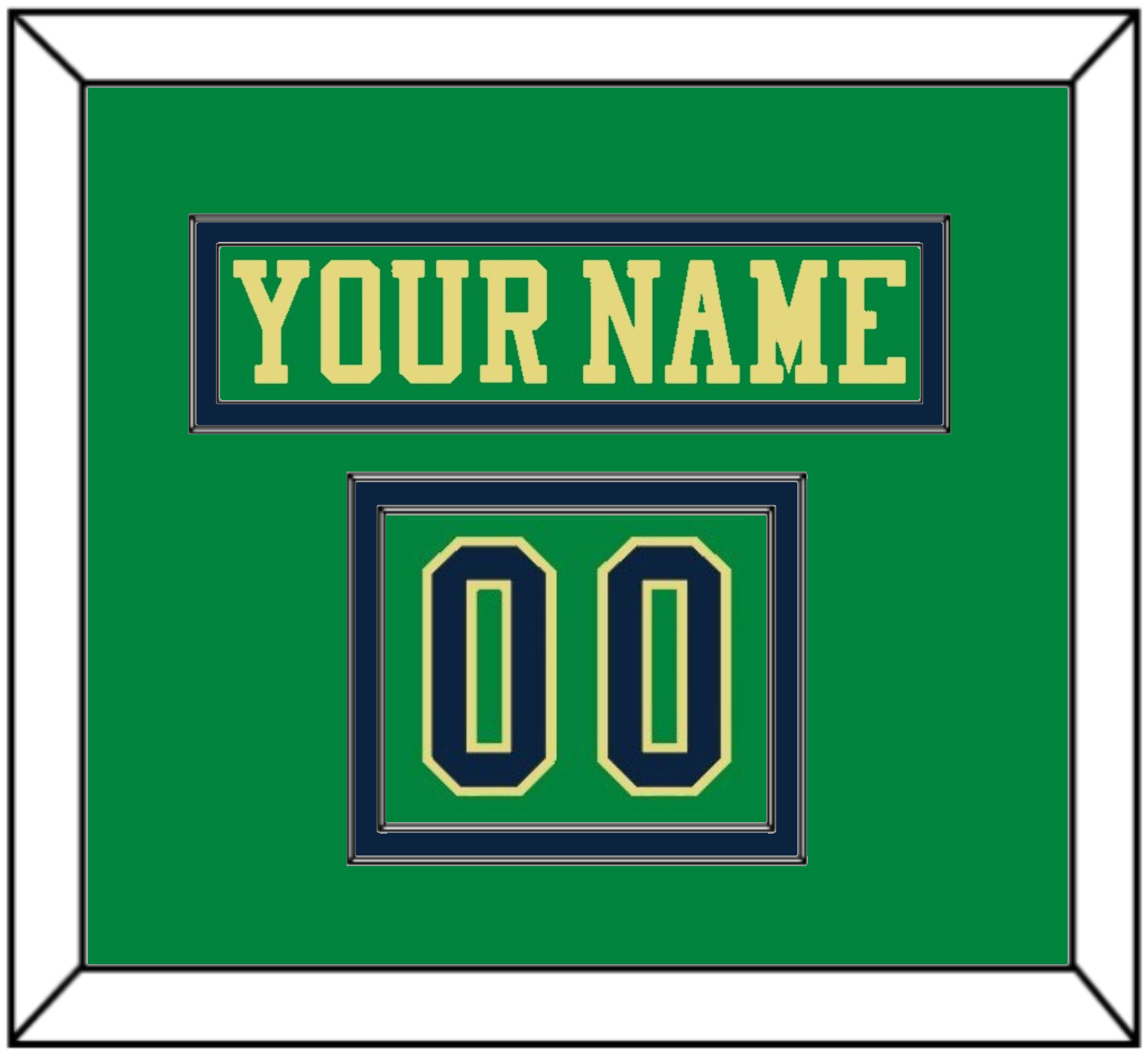 Notre Dame Hockey Nameplate & Number (Shoulder) - Alternate Green (2015) - Signature Tier 2