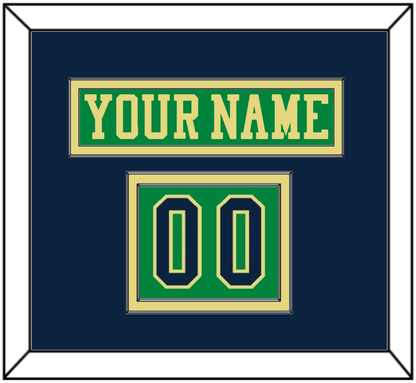 Notre Dame Hockey Nameplate & Number (Shoulder) - Alternate Green (2015) - Signature Tier 3