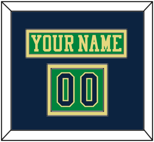 Notre Dame Hockey Nameplate & Number (Shoulder) - Alternate Green (2015) - Signature Tier 3