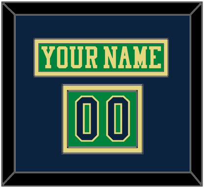 Notre Dame Hockey Nameplate & Number (Shoulder) - Alternate Green (2015) - Signature Tier 3
