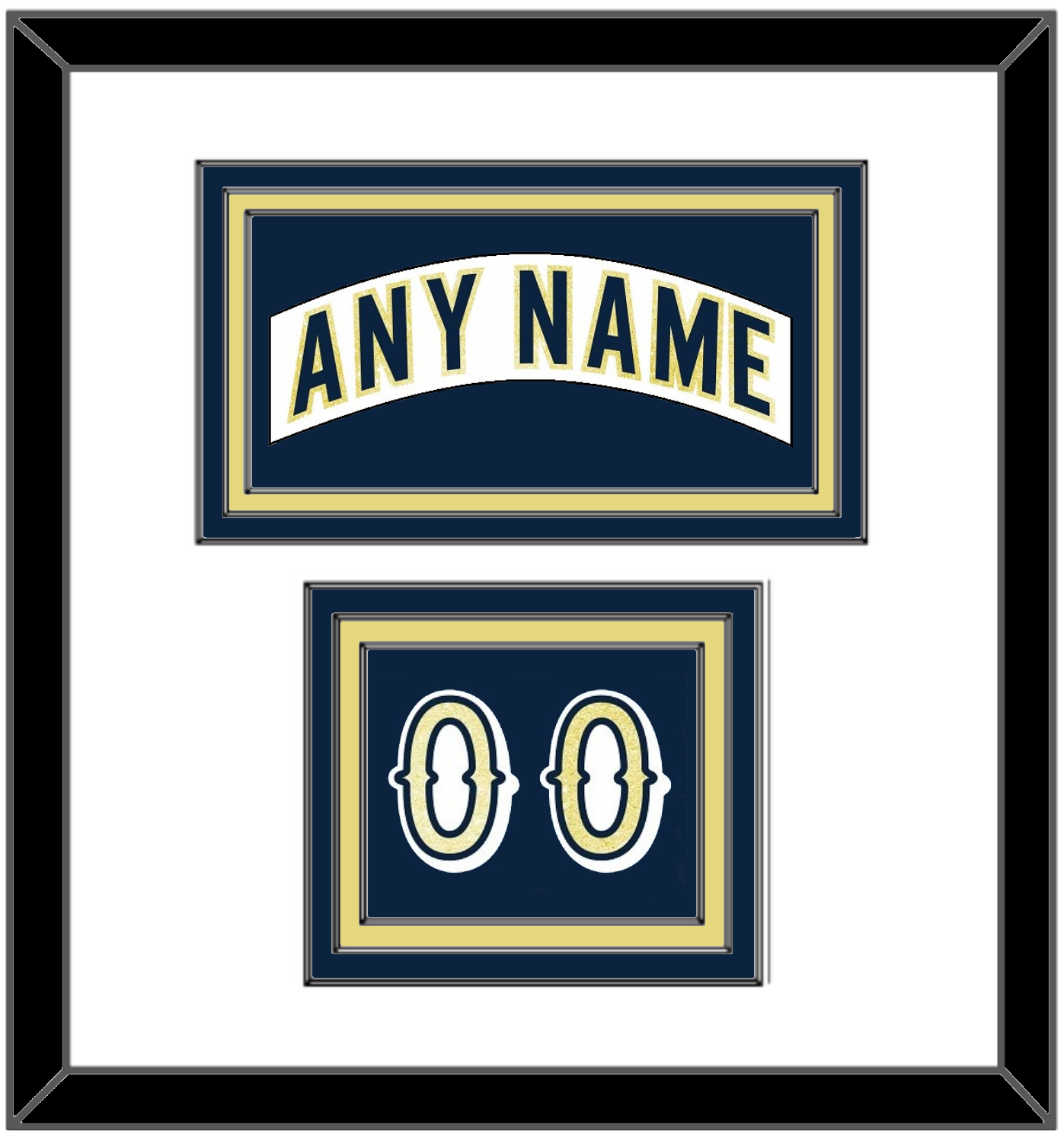 Notre Dame Hockey Nameplate & Number (Shoulder) - Home White - Premier Tier 1