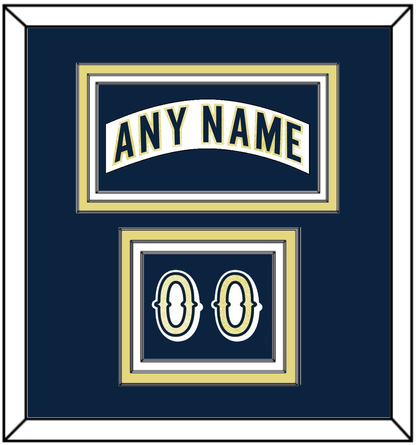 Notre Dame Hockey Nameplate & Number (Shoulder) - Home White - Premier Tier 2