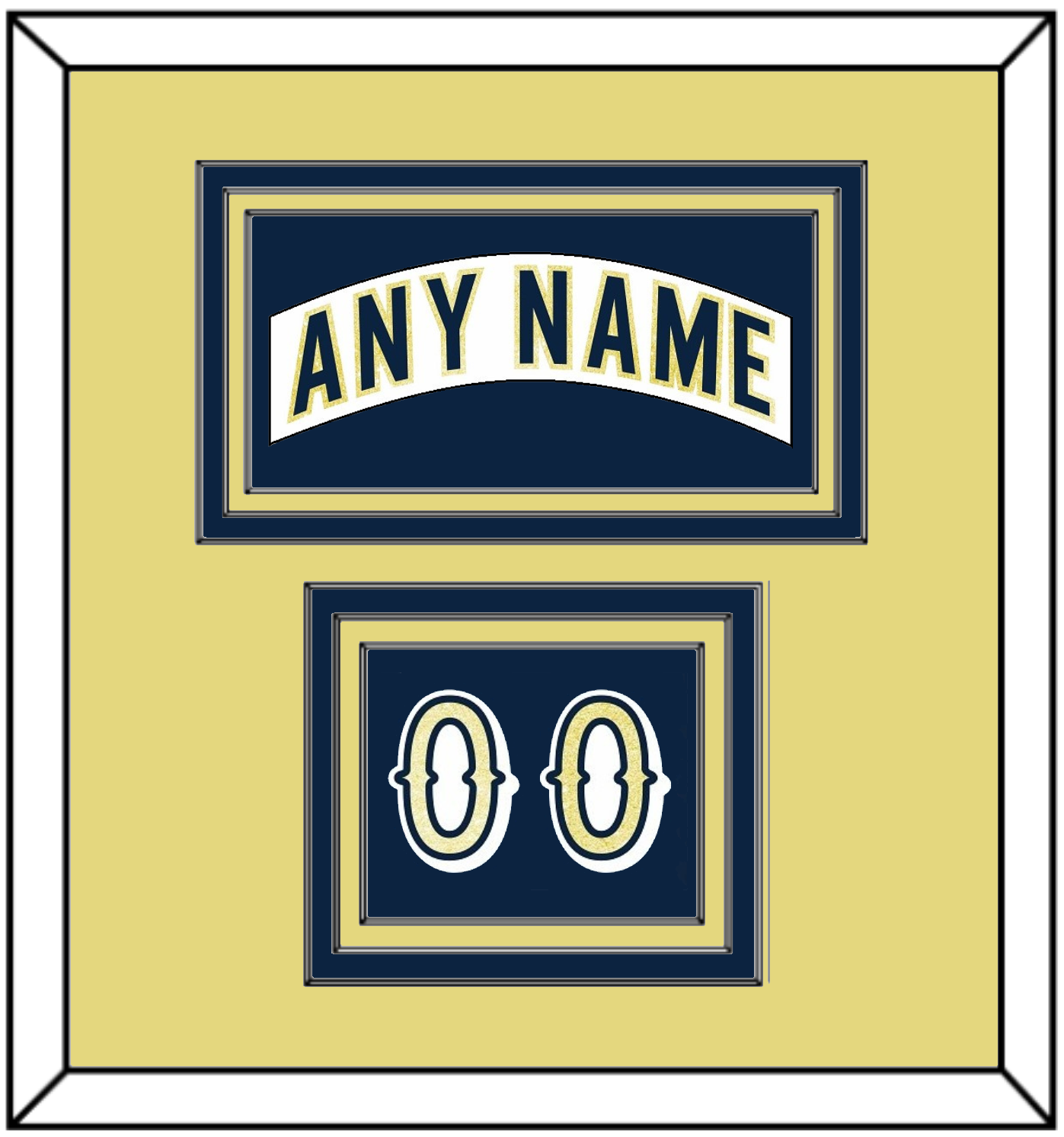 Notre Dame Hockey Nameplate & Number (Shoulder) - Home White - Premier Tier 3