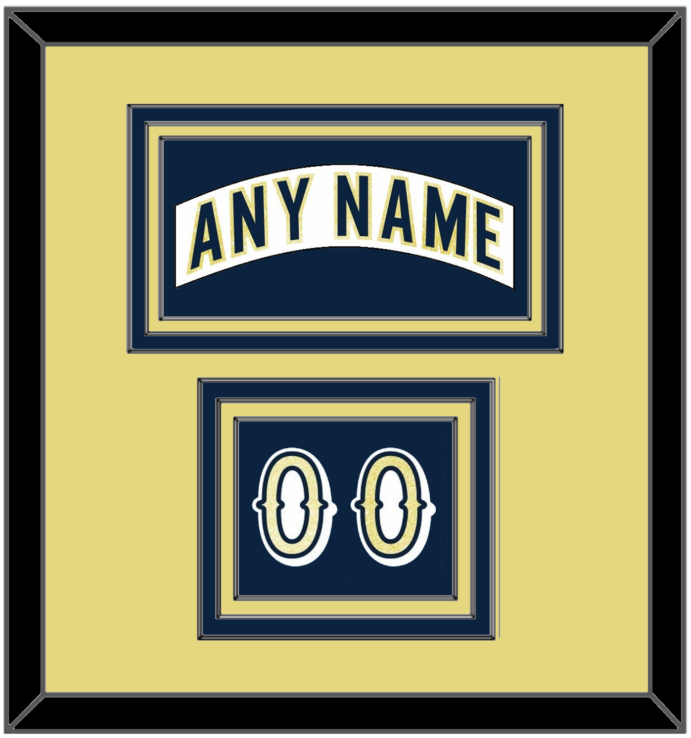Notre Dame Hockey Nameplate & Number (Shoulder) - Home White - Premier Tier 3