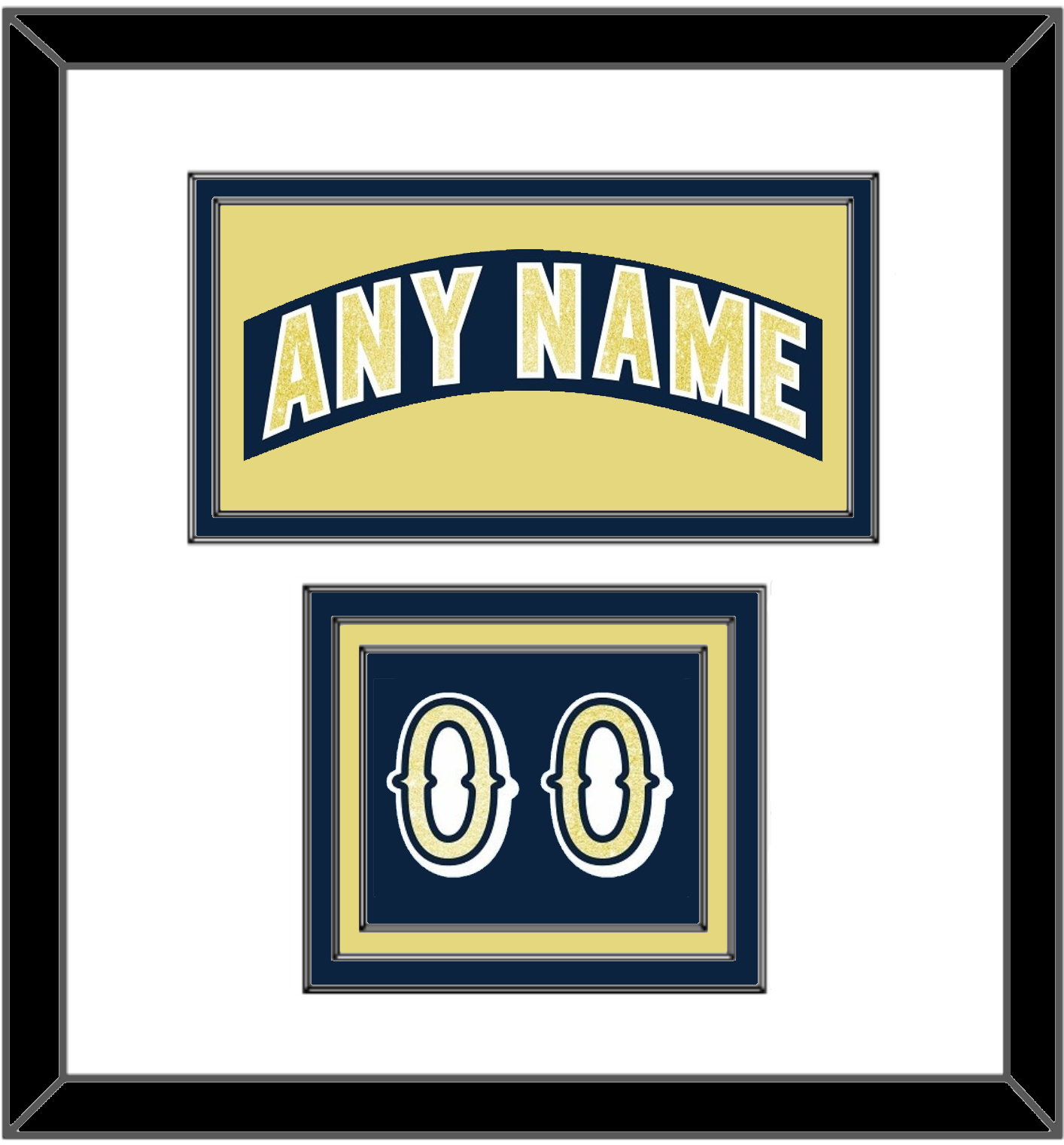 Notre Dame Hockey Nameplate & Number (Shoulder) - Road Blue - Premier Tier 1