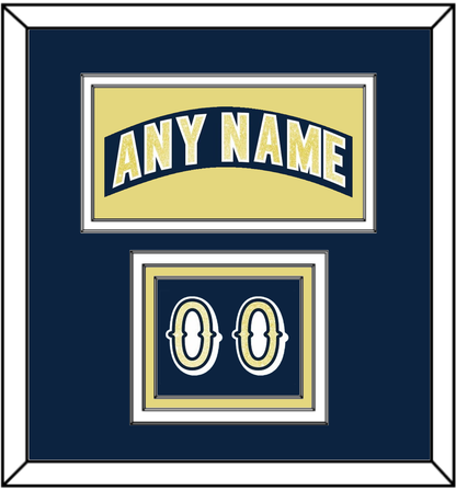 Notre Dame Hockey Nameplate & Number (Shoulder) - Road Blue - Premier Tier 2